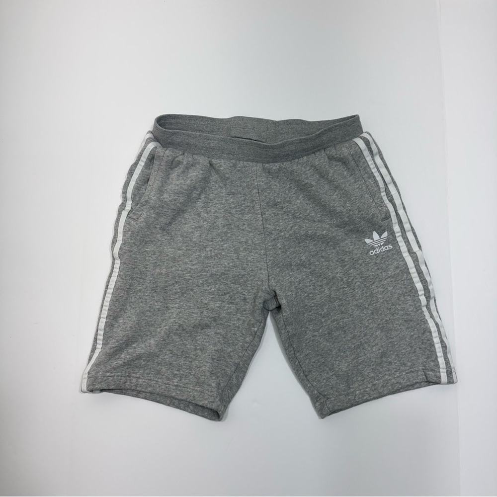 adidas Originals Big Boys Fleece Shorts L Gray